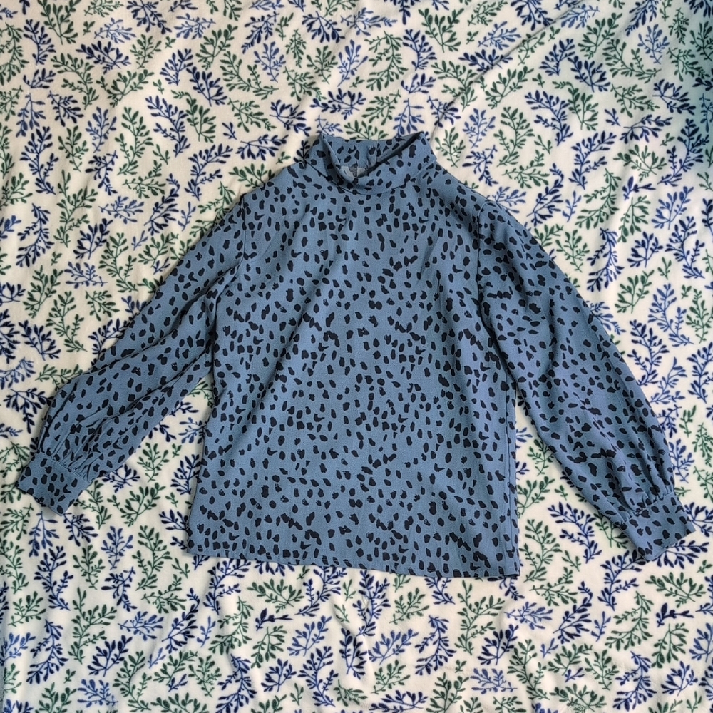 Blue Leopard Print Women's Top